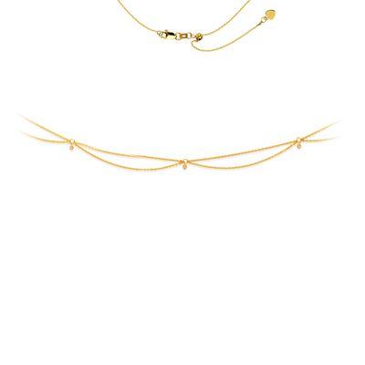 14k yellow gold diamond draped choker