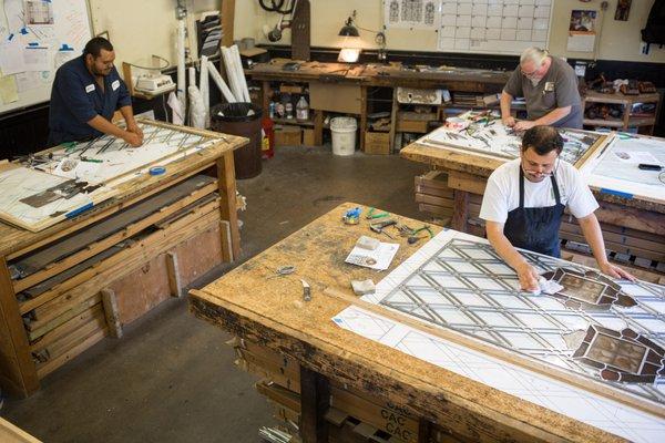 An aerial shot of our craftspeople at work.