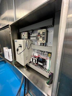 VFD Control Panel powering an industrial mixer for a granola bar facility (Living Ecology).