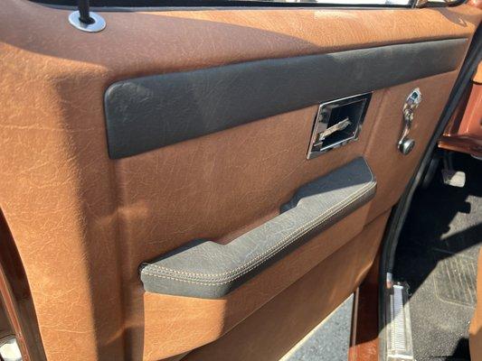 Brown  and black door panel for a 1984 Chevy truck