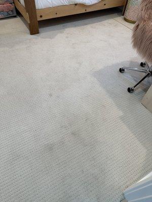 Carpet worse after the left