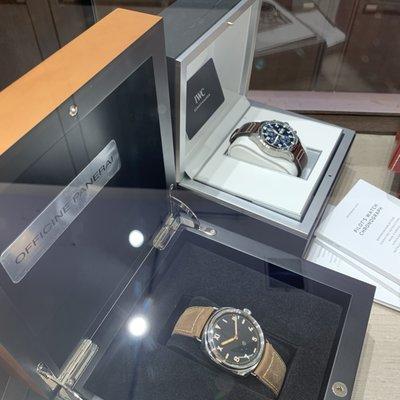 Panerai and IWC on display.