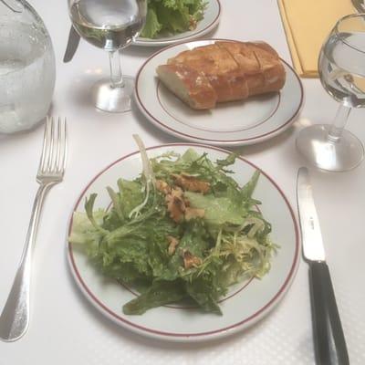 Salad and bread