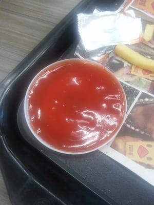 My watery ketchup on a lid... classy!