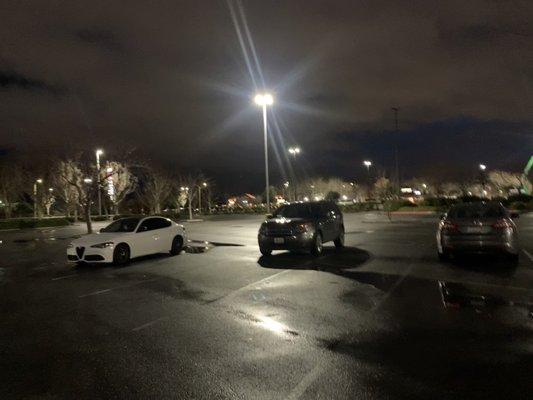 Parking lot at night