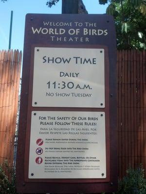 This is a new bird show and they are still training. Will fill in more information as we see show