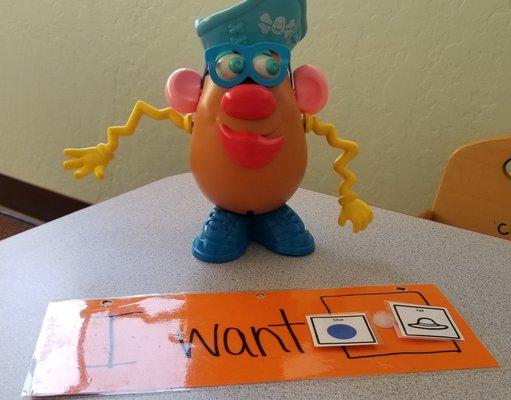 Working on requesting to build an awesome 'potato head'.