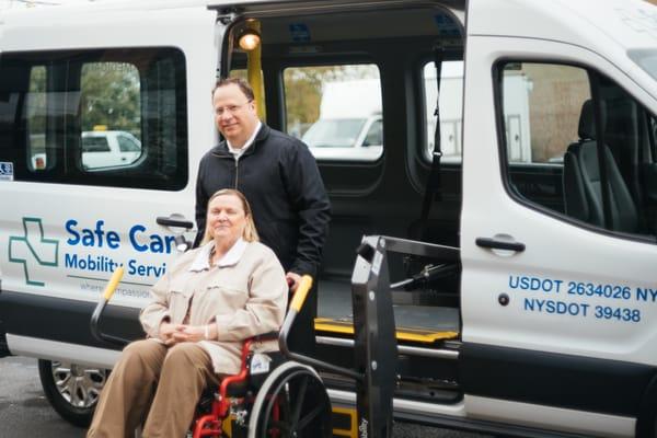 Our vans are fully equipped with the latest, state-of-the-art wheelchair lifts and trained operators.