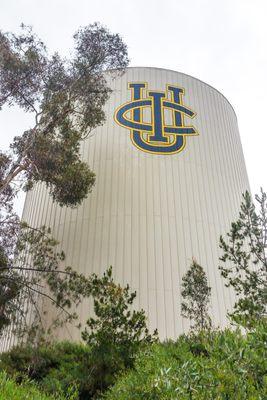 Big City Signs work - hand painted graphics at UC Irvine - water tower near Bren Center north side