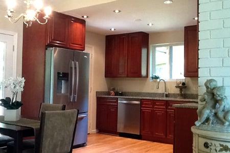 Madison Cherry Cabinet with New Venetian Gold Granite counter top Silver Spring, MD