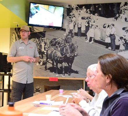 Scott Tharp teaching a cooking class at the Natural Grocers store in Boise.