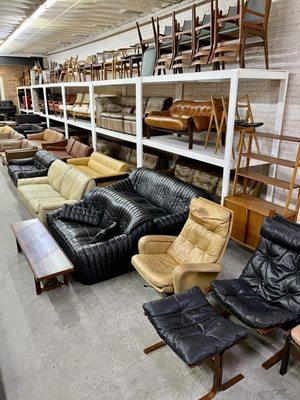 My warehouse. A mix of Danish, French and Italian vintage modern furniture