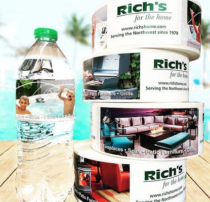 Water bottle labels to customize and promote your business