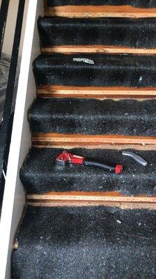 Installing new carpet on steps