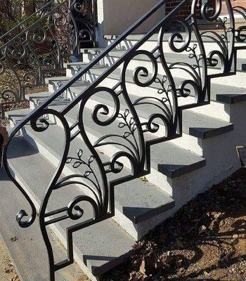 Custom exterior wrought iron railings