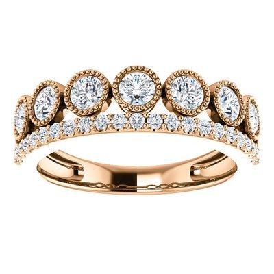 14k rose gold lab grown diamond band