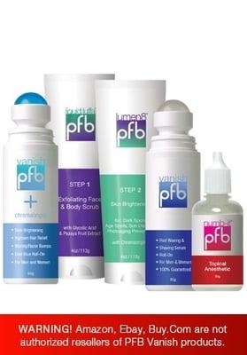 PFB offers a full line of products for ingrown hairs, razor burns, sensitivity/numbing gel and lightening gel for scars