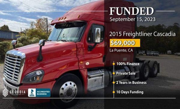 This client owns a trucking company, and needs funding to expand his fleet.