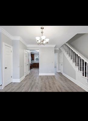 Remodeling floor walls stairs painting