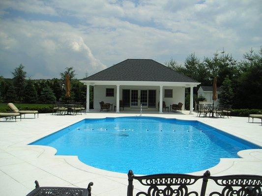 Formal Patio and Custom Pool House .