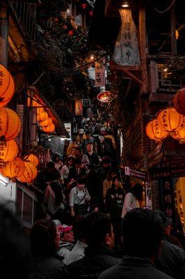 Glowing lanterns in Juifen, Taiwan