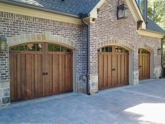 Custom Wood Doors with Arched Glass