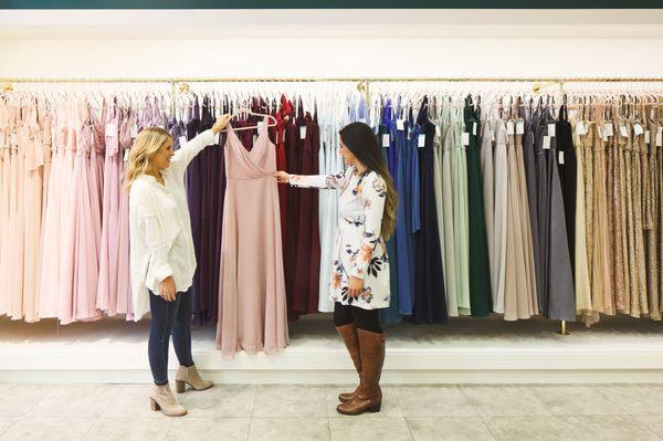 Your (complimentary!) stylist will help your bridal party find the perfect bridesmaid dresses for your wedding.