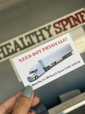 Need DOT physicals?  We can help with that too!