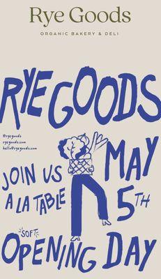 Rye Goods Laguna Beach opening day flyer.