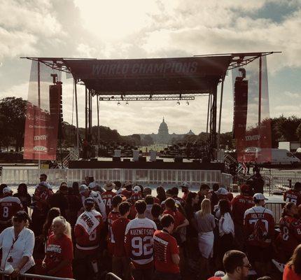 Stageline SL320 mobile stage on the National Mall for the Capitals Stanley Cup Victory Parade 2018