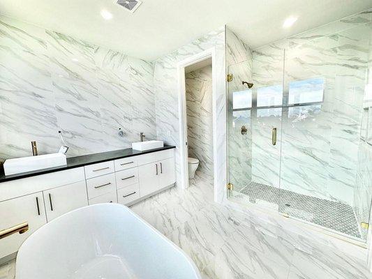 Remodel
 new master bath.
All wood cabinets