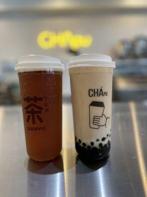 Osmanthus Oolong, Earl Grey Milk Tea with Boba