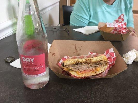 Roast Beef and Cheddar and Watermelon Dry Soda