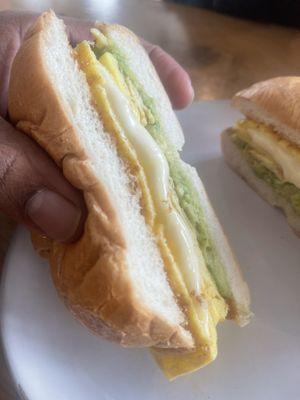 Avocado, Egg & Cheese on grilled Brioche!