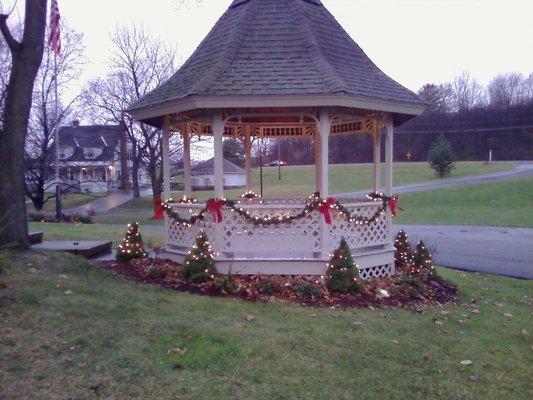 Our gazebo at Christmas.