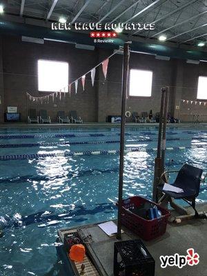 Large pool they opened up 3 lanes and had plenty instructors for attention!