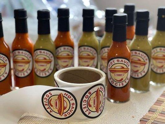 Custom Labels for a hot sauce company