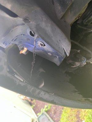 Bailing wire on bumper