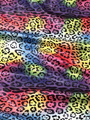 Cheetah Rainbow Print on 4 Way Stretch Polyester Spandex Fabric
FH-20-T