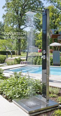 Covertech - Stainless Steel 304 or 316 Outdoor Showers imported from Germany with Body Spray, Handheld and Rain Shower-head.