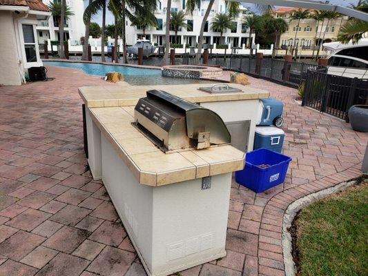 Before pic of a much needed outdoor kitchen renovation