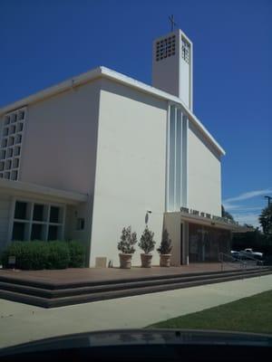 Church across from school. Students go here for scripture class