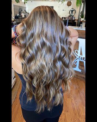 Balayage an extra long hair