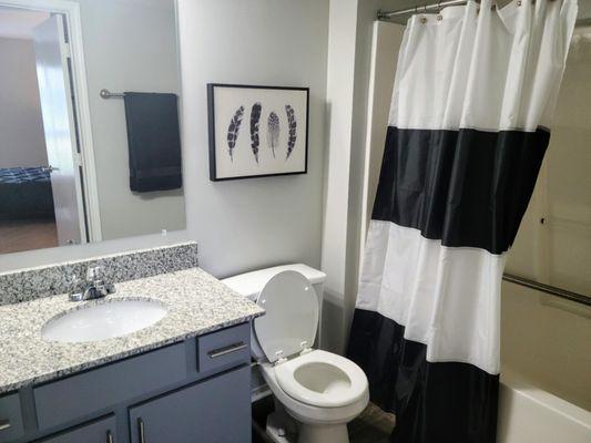 Master bathroom in 2 bedroom apartment