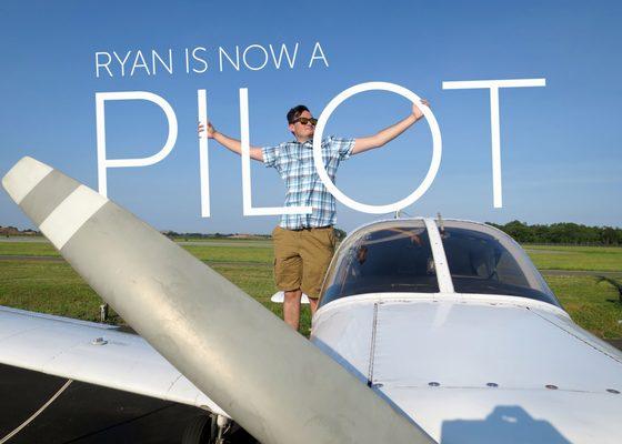 Ryan just became a private pilot today! Congratulations to you, fly safe.