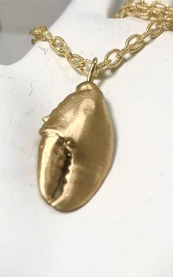 14K gold solid lobster claw pendant also available in sterling silver