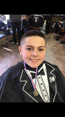 sharp haircut for a young gentlemen