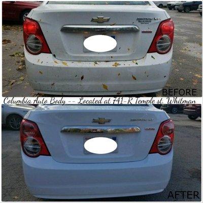 Before and after photos of this 2016 Chevy Sonic.