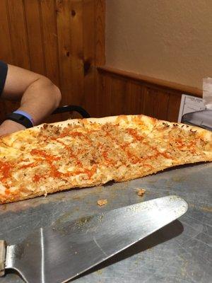 Delicious buffalo chicken pizza!