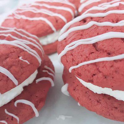 Red Velvet Cookie Pies